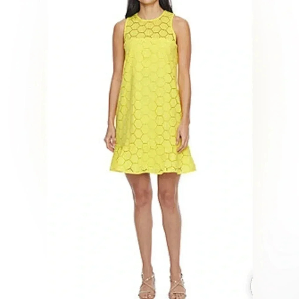 Ryegrass Sleeveless Yellow Eyelet Dress Sz XS NWT